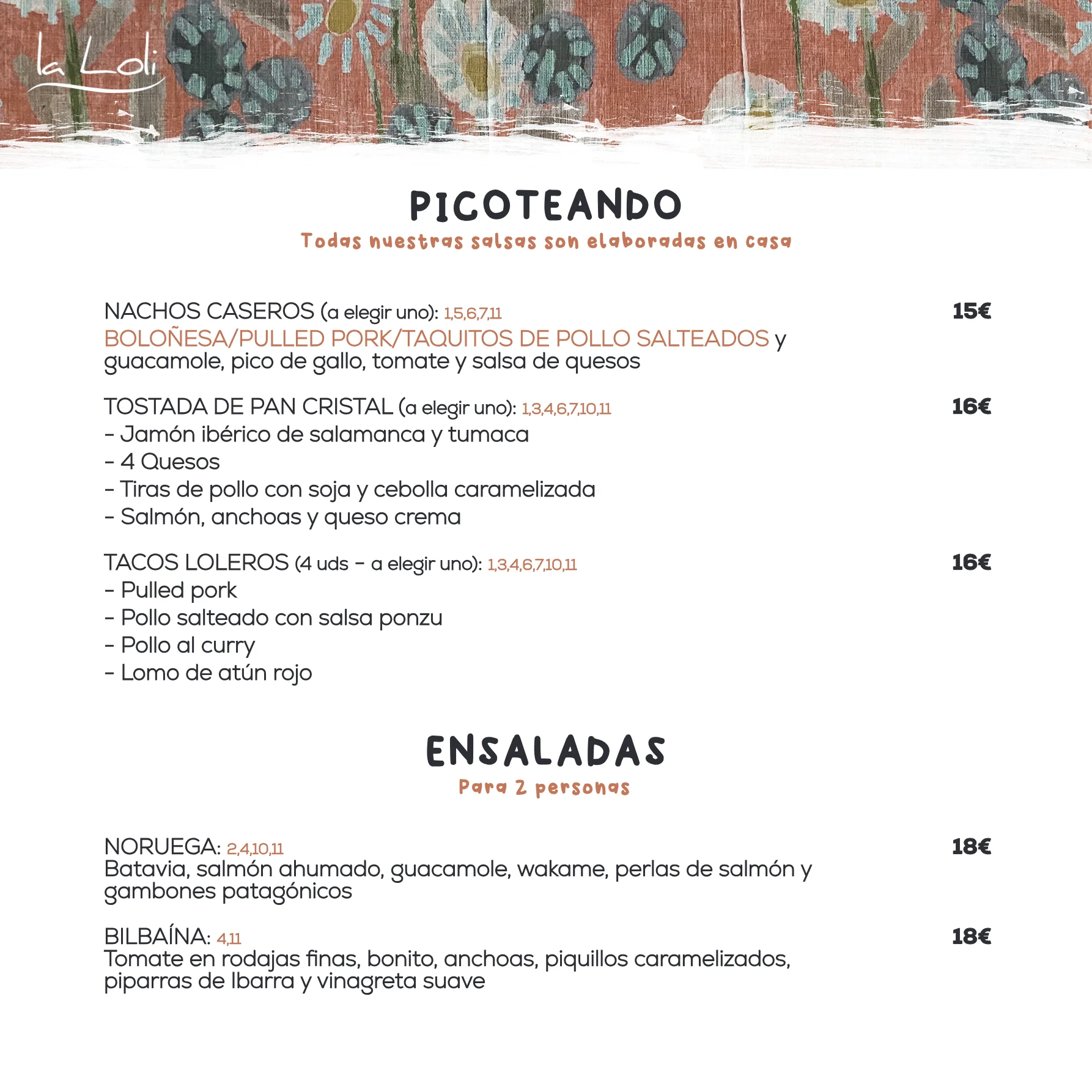 Carta La Loli Gastrobar - página 3 de 10