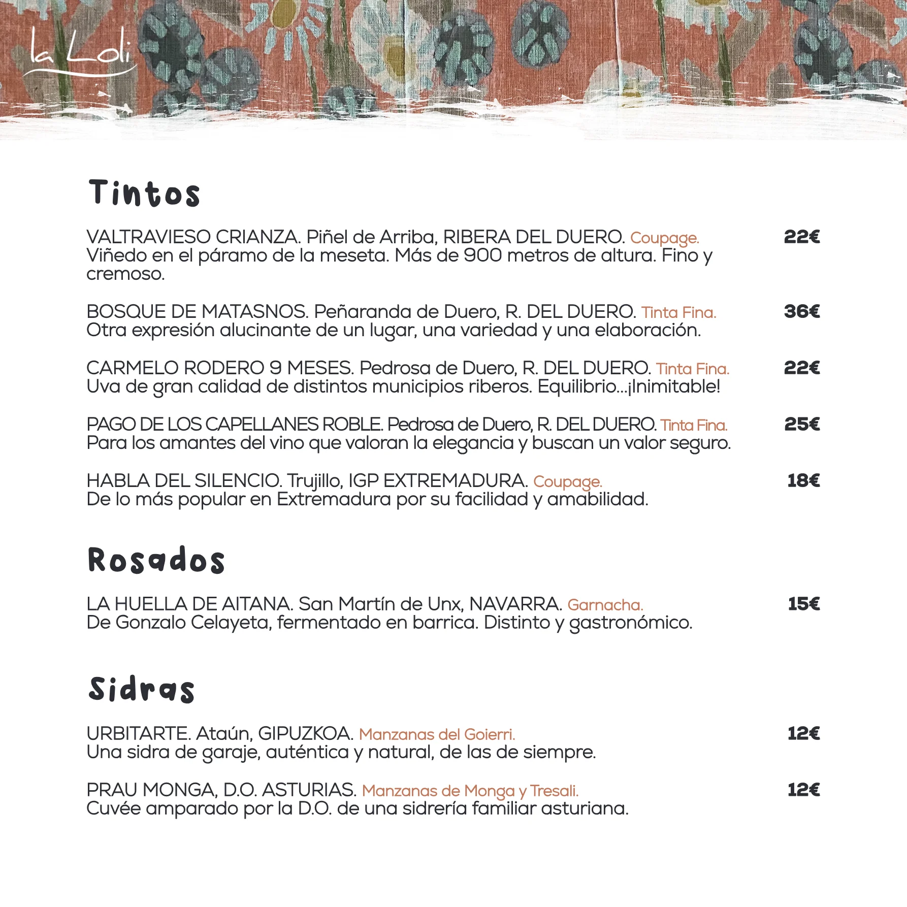 Carta La Loli Gastrobar - página 9 de 10